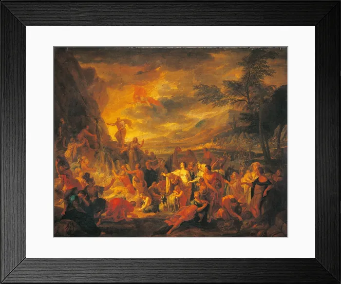 Framed Print : Moses Draws Water from the Desert, by Unknown French artist, 17th Century, oil on canvas, 125 x 152 cm - Italy, Lombardy, Milan, Castello Sforzesco