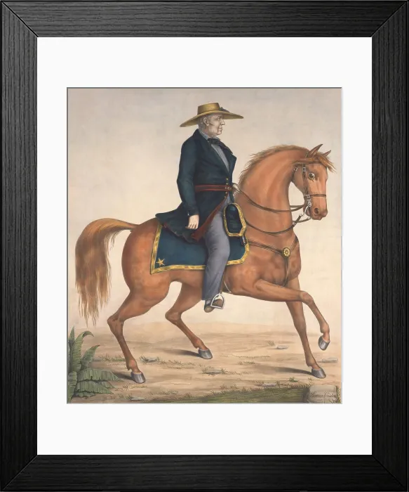 Framed Print : Equestrian portrait of Major General Zachary Taylor at the time of the Mexican American War, c. 1846-47