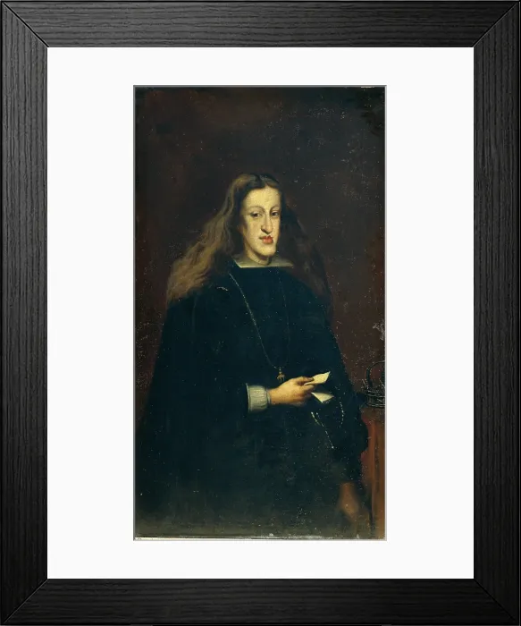 Framed Print : Portait of Carlo II, by Unknown Spanish artist, after Juan Carreo de Miranda, ca