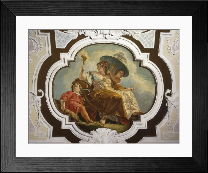 Framed Print : Summer, by Francesco Fontebasso, 18th Century, canvas on ceiling - Italy, Veneto, Venice, Contarini del Bovolo Palace. Whole artwork view Framed Print : Summer, by Francesco Fontebasso, 18th Century, canvas on ceiling - Italy, Veneto, Venice, Contarini del Bovolo Palace. Whole artwork view