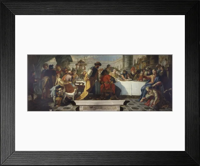Framed Print : Christ's Banquet in the house of Simon the Pharisee, by Francesco Fontebasso, 1709 - 1769, 18th Century, canvas - Italy, Veneto, Venice, Ateneo Veneto. Whole artwork view