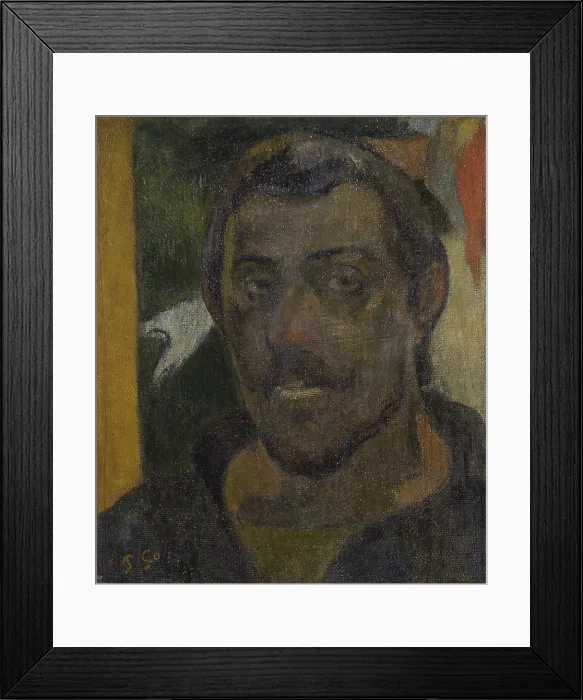 Framed Print : Self-portrait, by Paul Gauguin, 1890 - 1894, 19th Century, oil on canvas - Russia, Moscow, Pushkin Museum of Fine Arts. Whole artwork view. The face of the painter