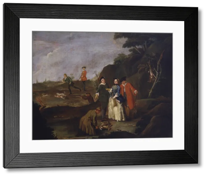 Framed Print : Hare Hunting (Caccia alla lepre), by Pietro Longhi, 1755-1760, 18th Century, oil on canvas - Italy, Veneto, Venice, Querini Stampalia Foundation. Whole artwork view