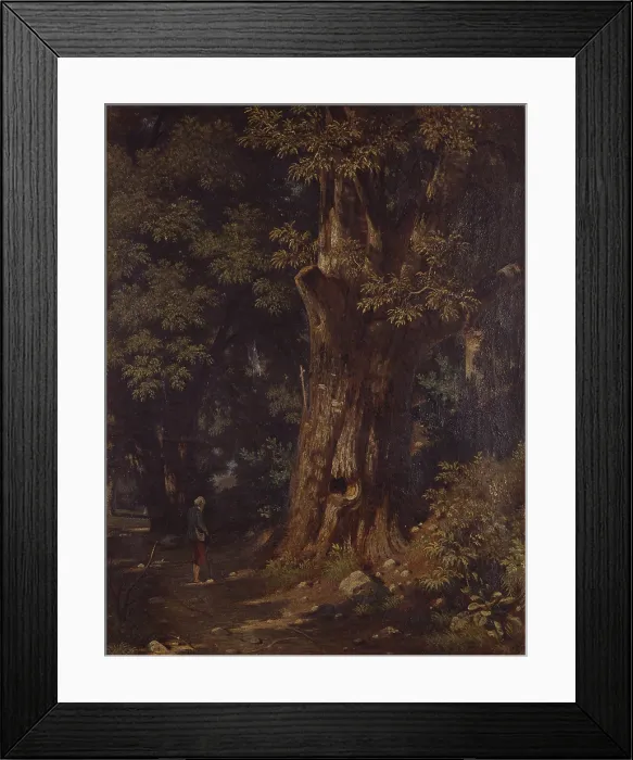 Framed Print : Studies of Chestnuts (Studi di castagni), by Fabio Villa, 19th Century, oil on canvas, 75 x 52 cm - Italy, Lombardy, Milan, Brera Academy. Whole artwork view