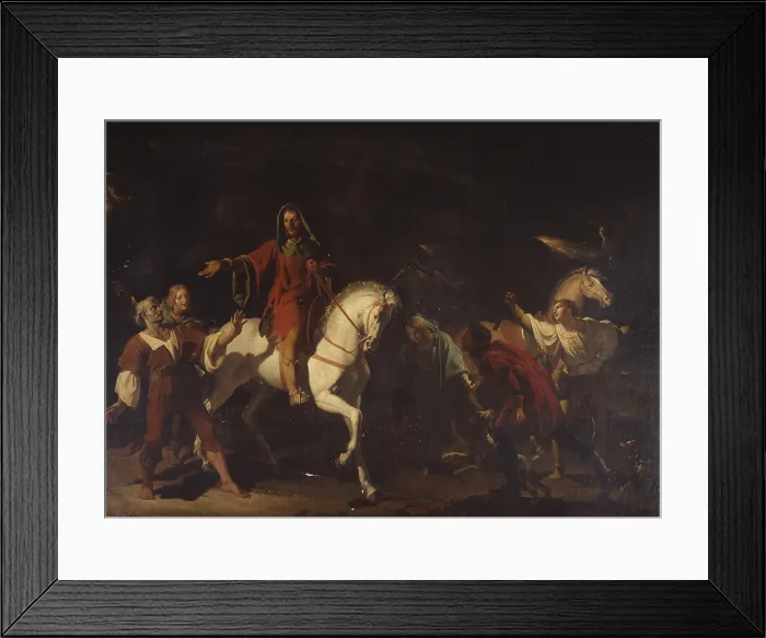 Framed Print : Bernab Visconti Recognized by a Farmer who Accompanied him to the Marignano Castle (Bernab Visconti riconosciuto da un contadino che lo accompagnava al Castello di Marignano)