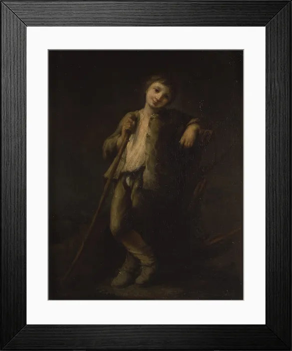 Framed Print : Shepherd leaning on a stick (Pastorello appoggiato a un bastone), by Pietro Longhi, c