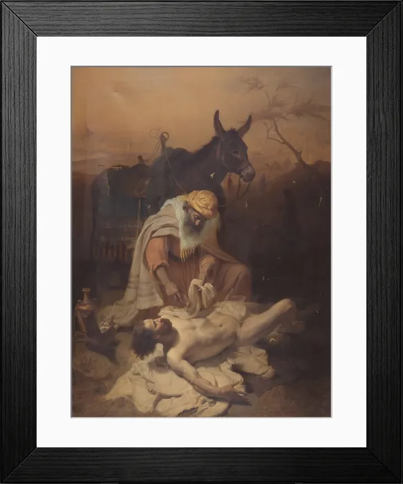 Framed Print : The Samaritan of the Gospel (Il samaritano del Vangelo), by Baldassarre Verazzi, 1851, 19th Century, oil on canvas, 236 x 176 cm - Italy, Lombardy, Milan, Brera Academy Framed Print : The Samaritan of the Gospel (Il samaritano del Vangelo), by Baldassarre Verazzi, 1851, 19th Century, oil on canvas, 236 x 176 cm - Italy, Lombardy, Milan, Brera Academy
