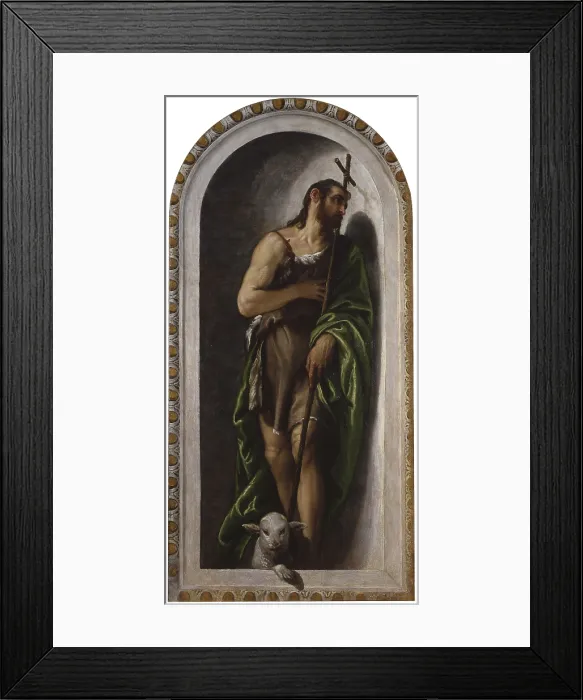Framed Print : Saint John the Baptist (San Giovanni Battista), by Paolo Caliari also known as Veronese, 1528-1588, 16th Century, oil on canvas - Italy, Emilia Romagna, Modena, Estense Gallery