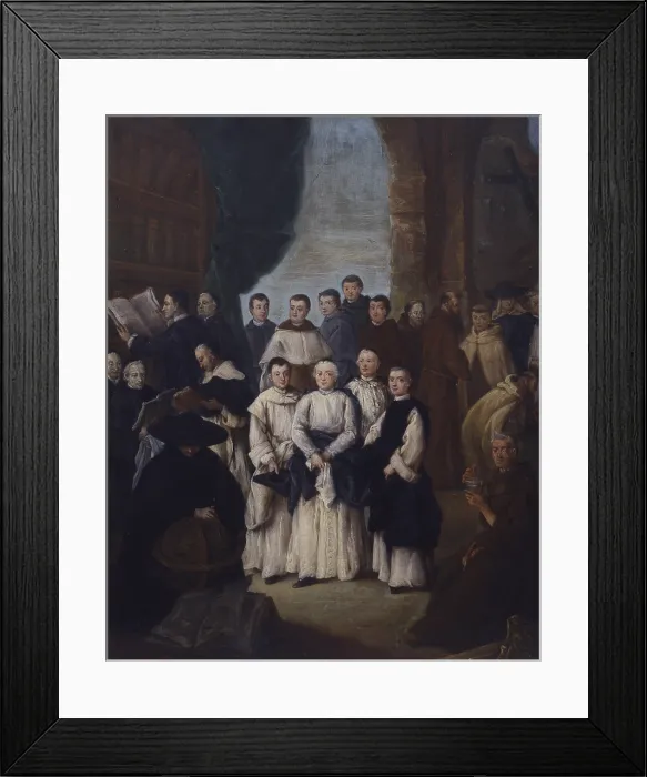 Framed Print : Monks, canons and friars of Venice and nearby islands (Monaci canonici e frati di Venezia e isole vicine), by Pietro Longhi, 1761, 18th Century, oil on canvas - Italy, Veneto