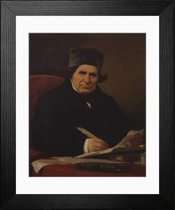 Framed Print : Posthumous Portrait of Giovan Battista Niccolini (Ritratto postumo di Giovan Battista Niccolini), by Stefano Ussi, 1822-1901, XIX Century, oil on canvas - Italy, Tuscany