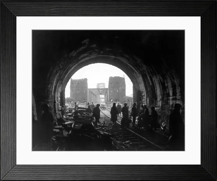 Framed Print : First U.S. Army men and equipment pour across the Ludendorff Bridge at Remagen Framed Print : First U.S. Army men and equipment pour across the Ludendorff Bridge at Remagen