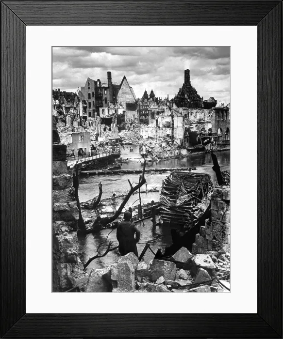 Framed Print : Nuremberg Germany in ruins. The vital industrial city and the festival center of the Nazi party, was captured April 20, 1945, by troops of the U.S. Army. World War 2 Framed Print : Nuremberg Germany in ruins. The vital industrial city and the festival center of the Nazi party, was captured April 20, 1945, by troops of the U.S. Army. World War 2
