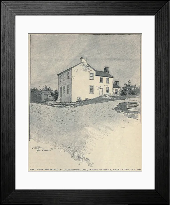 Framed Print : The Grant family home in Georgetown, Ohio, where Ulysses Grants five siblings, were born between 1825-39 Framed Print : The Grant family home in Georgetown, Ohio, where Ulysses Grants five siblings, were born between 1825-39