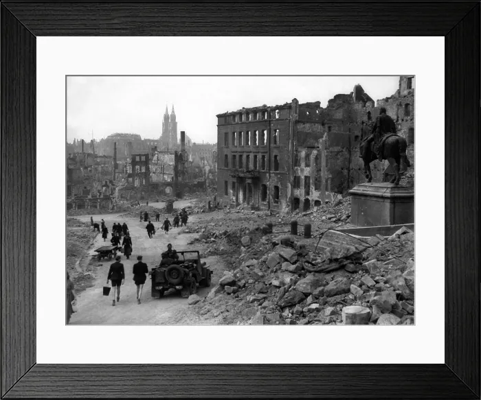 Framed Print : Bavarian city of Nuremberg following its capture by U.S. Army in a battle of April 17-21, 1945 Framed Print : Bavarian city of Nuremberg following its capture by U.S. Army in a battle of April 17-21, 1945