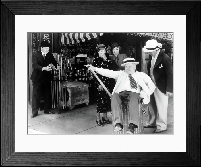 Framed Print : IT'S A GIFT, Morgan Wallace (far left), W. C. Fields (in trash can), 1934