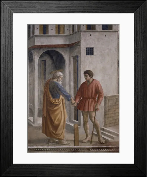 Framed Print : Tribute Money (Tributo), by Masaccio, 1425-1427, 15th Century, fresco, 255 x 598 cm - Italy, Tuscany, Florence, Church of Santa Maria del Carmine, Brancacci Chapel. Detail Framed Print : Tribute Money (Tributo), by Masaccio, 1425-1427, 15th Century, fresco, 255 x 598 cm - Italy, Tuscany, Florence, Church of Santa Maria del Carmine, Brancacci Chapel. Detail