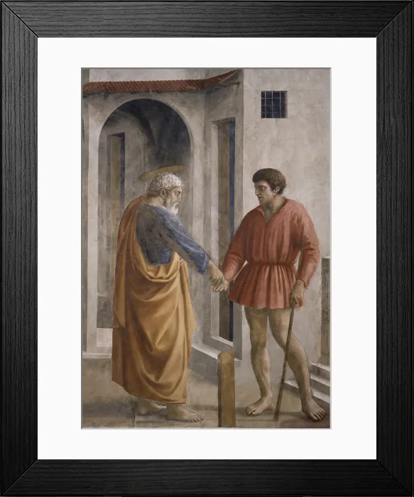 Framed Print : Tribute Money (Tributo), by Masaccio, 1425-1427, 15th Century, fresco, 255 x 598 cm - Italy, Tuscany, Florence, Church of Santa Maria del Carmine, Brancacci Chapel. Detail