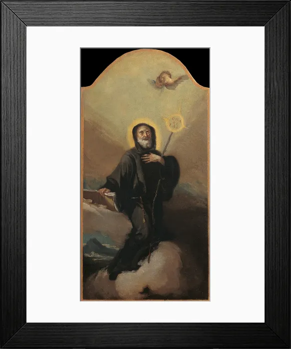 Framed Print : Glory of San Francesco of Paola (San Francesco di Paola in gloria), by an Unkonwn Follower of Gianbattista Tiepolo, 1727 - 1730, 18th Century, oil on canvas - Italy, Lombardy