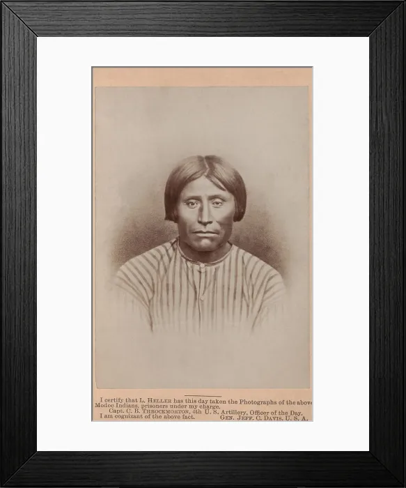 Framed Print : Captain Jack, whose Modoc name was Kintpuash, as a prisoner of war in US Army custody in 1873