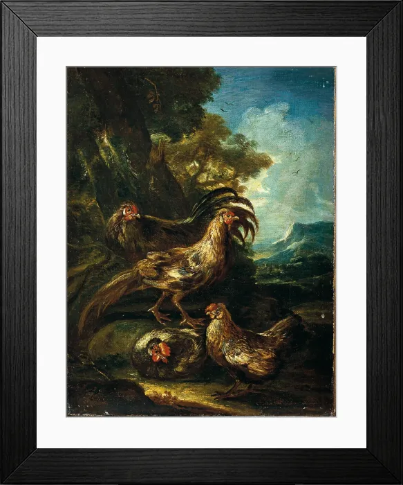 Framed Print : Fowls, by Angelo Maria Crivelli also known as Crivellone, ca Framed Print : Fowls, by Angelo Maria Crivelli also known as Crivellone, ca