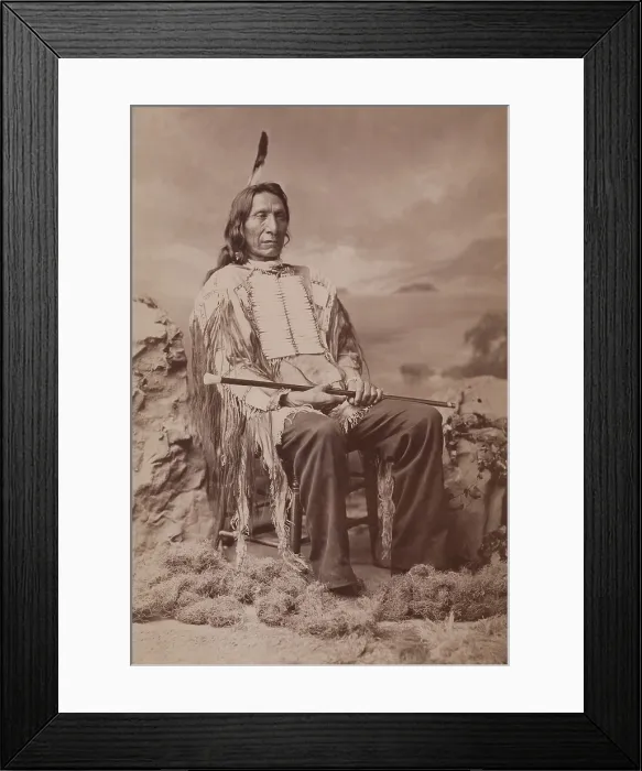 Framed Print : Red Cloud wears a traditional costume, ca. 1880 Framed Print : Red Cloud wears a traditional costume, ca. 1880