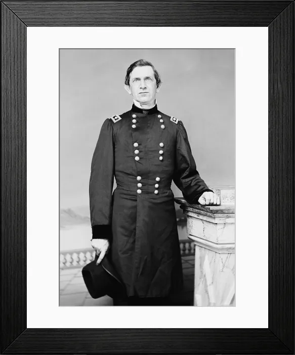 Framed Print : Major General Edward R. S. Canby, during the US Civil War, ca. 1860-65. Canby coordinated a campaign against the Navajo in 1860