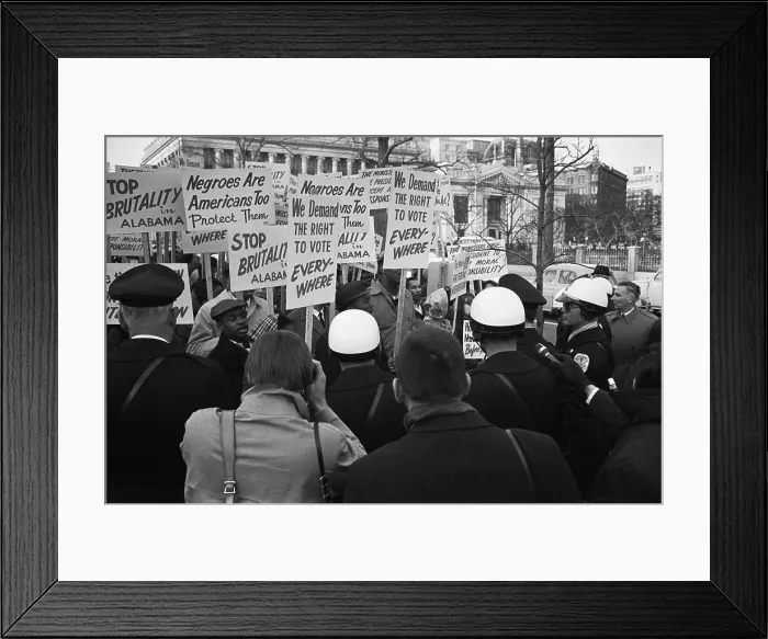 Framed Print : African Americans protesting outside the White House in support of Selma demonstrators Framed Print : African Americans protesting outside the White House in support of Selma demonstrators