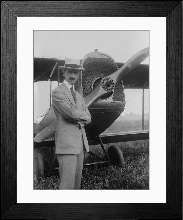 Framed Print : Glenn Curtiss, American aviation pioneer, flyer and designer of early aircraft, c. 1915