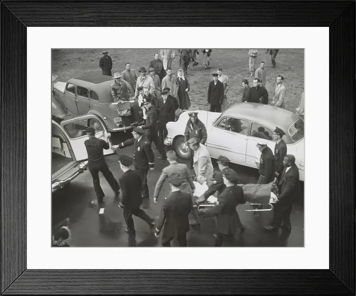 Framed Print : Rep. Clifford Davis, is carried from the Capitol after the shooting in the House chamber Framed Print : Rep. Clifford Davis, is carried from the Capitol after the shooting in the House chamber