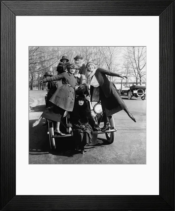 Framed Print : Greenwich Village Girls, an entertainment troupe, pose on a car for Lanza Motor Car Company. Washington, D.C. ca. 1920 (BSLOC_2016_10_131) Framed Print : Greenwich Village Girls, an entertainment troupe, pose on a car for Lanza Motor Car Company. Washington, D.C. ca. 1920 (BSLOC_2016_10_131)