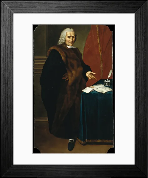 Framed Print : Portrait of Count Pietro Paolo Andreani, Lombard school, previously attributed to Francesco Corneliari, ca
