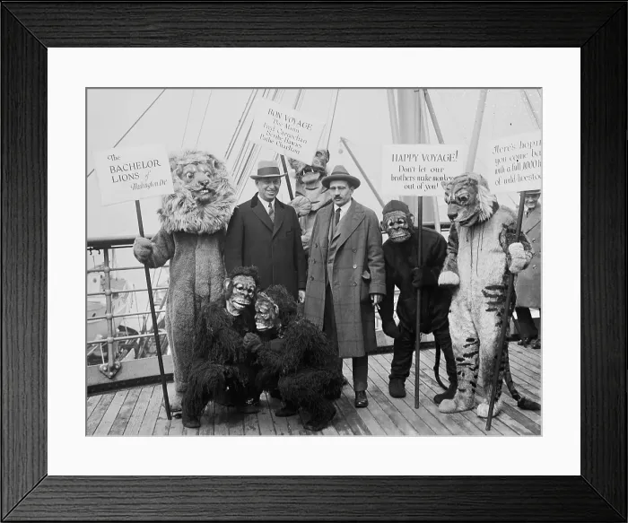 Framed Print : William M. Mann (right), sets off on Smithsonian-Chrysler Expedition to Tanganyika and East Africa. Standing with the expedition sponsor, Walter P Framed Print : William M. Mann (right), sets off on Smithsonian-Chrysler Expedition to Tanganyika and East Africa. Standing with the expedition sponsor, Walter P