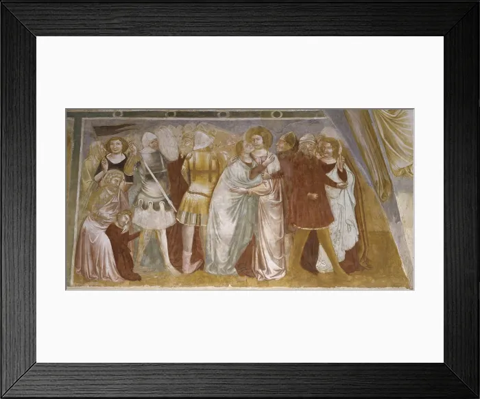 Framed Print : Caught of Christ, by Master of Saint Augusti, 14th Century, fresco - Italy, Veneto, Vicenza, Saint Augustin Abbey. Whole artwork view
