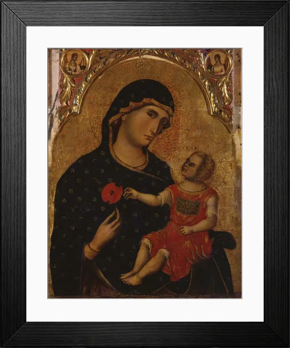 Framed Print : Madonna with Child, by Paolo Veneziano, 1333 ca. 14th Century, board - Italy, Veneto, Venice, Church of Saint Pantaleone. Whole artwork view