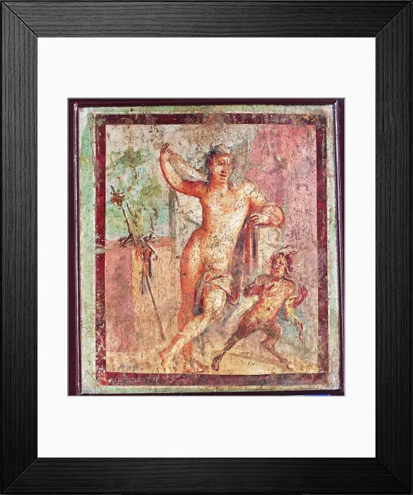 Framed Print : Hermaphroditus, by unknown artist, 62-79, 1st Century A.D. ripped fresco, 32 x 29 cm - Italy, Campania, Naples, National Archaeological Museum, Room LXXII, inv. 9264 Framed Print : Hermaphroditus, by unknown artist, 62-79, 1st Century A.D. ripped fresco, 32 x 29 cm - Italy, Campania, Naples, National Archaeological Museum, Room LXXII, inv. 9264