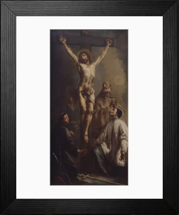 Framed Print : Crucifix with three saints, by Antonio Marinetti also known as Chiozzotto, 1762, 18th Century, canvas - Italy, Veneto, Venice, Church of Pity. Whole artwork view