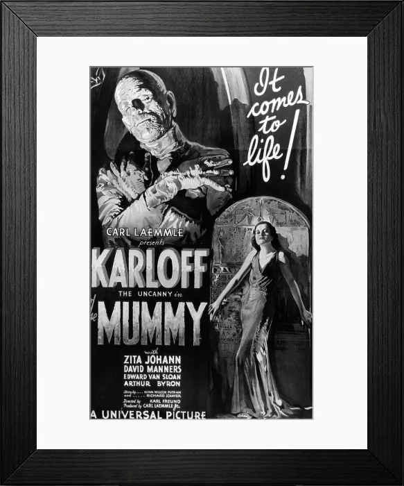 Framed Print : THE MUMMY, Boris Karloff, Zita Johann, 1932