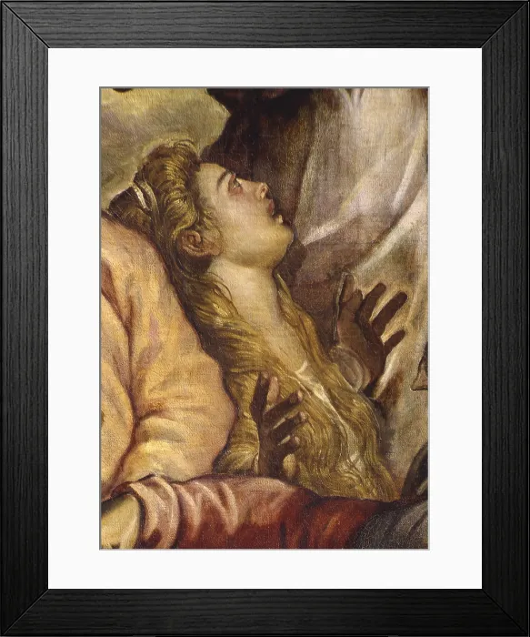 Framed Print : Crucifixion, by Jacopo Robusti also known as Tintoretto, 1565, 16th Century, oil on canvas, 536 x 1224 cm - Italy, Veneto, Venice, Confraternity of the Scuola Grande di San Rocco