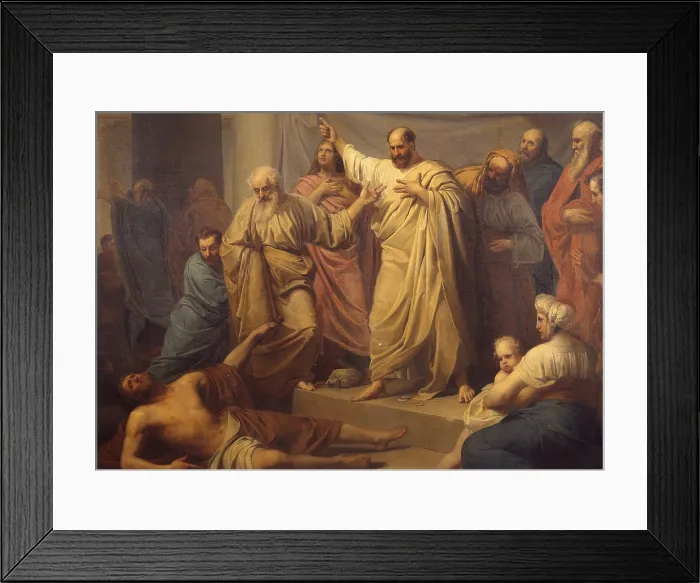 Framed Print : Saint Peter Reprimanding Ananias in the Presence of the Apostles (San Pietro che sgrida Anania alla presenza degli Apostoli), by Pietro Sala, 1832, 19th Century Framed Print : Saint Peter Reprimanding Ananias in the Presence of the Apostles (San Pietro che sgrida Anania alla presenza degli Apostoli), by Pietro Sala, 1832, 19th Century
