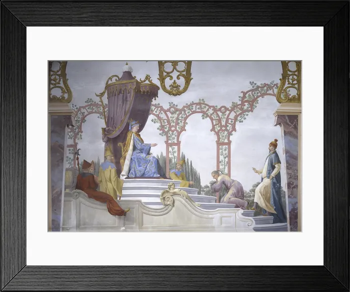 Framed Print : Tribute to the Mandarin (Omaggio al Mandarino), by Andrea Urbani, 1773, 18th Century, fresco. - Italy, Veneto, Padua, Noventa Padovana, Villa Grimani Vendramin Calergi