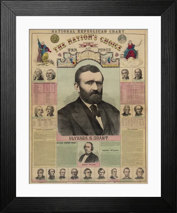 Framed Print : Campaign banner for the 1872 Republican presidential and vice presidential ticket