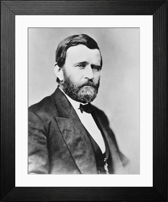 Framed Print : Ulysses S. Grant, wears civilian clothing in a photographic portrait of the 1860s (BSLOC_2018_10_72) Framed Print : Ulysses S. Grant, wears civilian clothing in a photographic portrait of the 1860s (BSLOC_2018_10_72)
