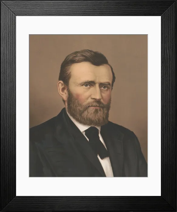 Framed Print : Ulysses S. Grant, in 1868. When he assumed the Presidency on March 4, 1869, he resigned as Commanding General of the Army. (BSLOC_2018_10_76) Framed Print : Ulysses S. Grant, in 1868. When he assumed the Presidency on March 4, 1869, he resigned as Commanding General of the Army. (BSLOC_2018_10_76)