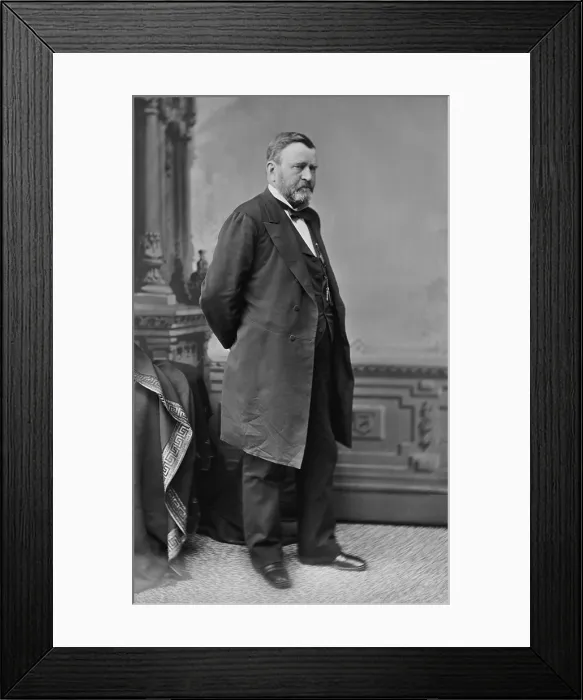 Framed Print : Former President Ulysses S. Grant, about ten years after his first inauguration. Photo by Mathew Brady Studio, c. 1878-84 (BSLOC_2018_10_82)