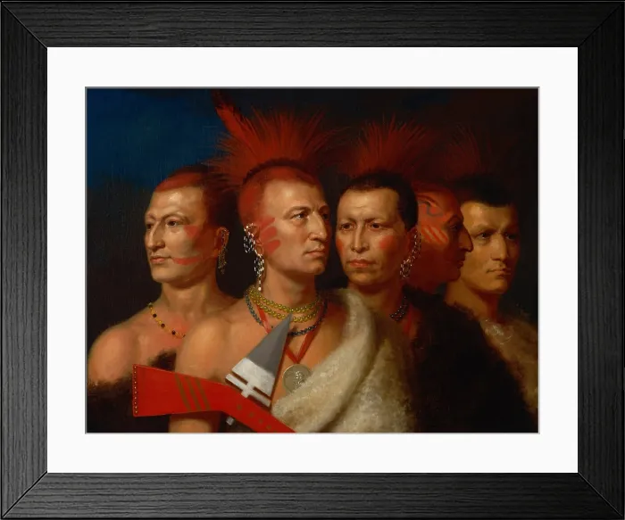 Framed Print : YOUNG OMAHAW, WAR EAGLE, LITTLE MISSOURI, AND PAWNEES, by Charles Bird King, 1821 Framed Print : YOUNG OMAHAW, WAR EAGLE, LITTLE MISSOURI, AND PAWNEES, by Charles Bird King, 1821