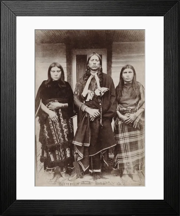 Framed Print : Chief Quanah with two of his wives. In spite of his embrace of many practical Euro-American practices, he remained a polygamist Framed Print : Chief Quanah with two of his wives. In spite of his embrace of many practical Euro-American practices, he remained a polygamist