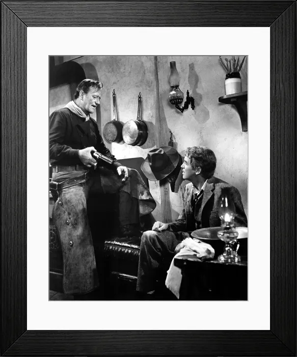 Framed Print : THE MAN WHO SHOT LIBERTY VALANCE, John Wayne, James Stewart, 1962