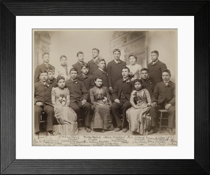 Framed Print : A group photo of the Carlisle Indian Industrial Schools graduating class of 1890