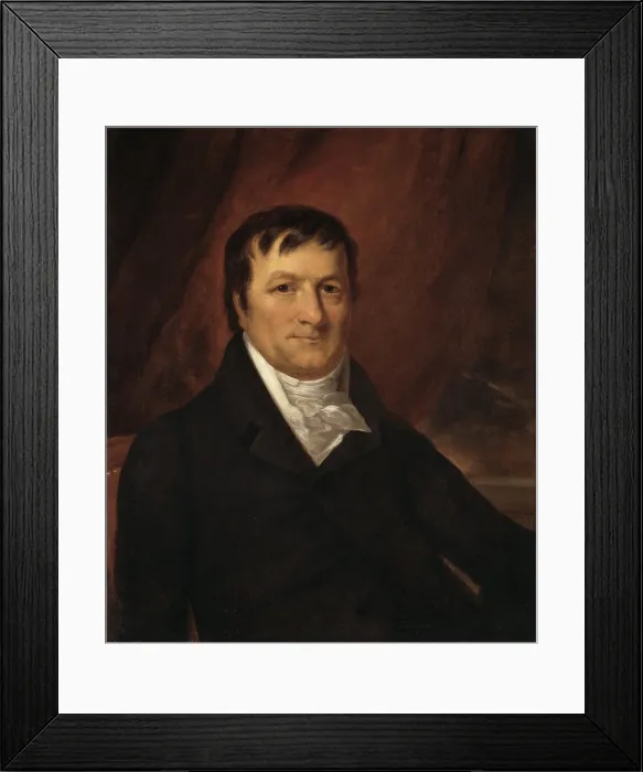 Framed Print : JOHN JACOB ASTOR, 1825, by John Wesley Jarvis, painting, oil on canvas. He made a fortune in the fur trade Framed Print : JOHN JACOB ASTOR, 1825, by John Wesley Jarvis, painting, oil on canvas. He made a fortune in the fur trade