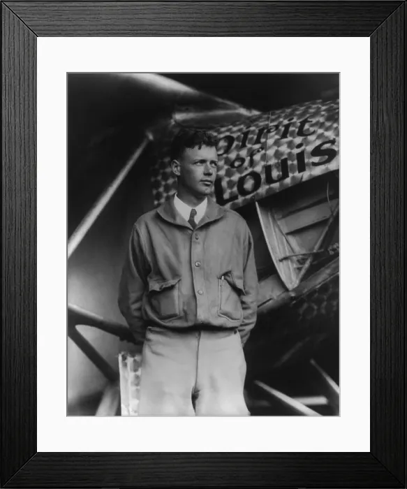 Framed Print : Charles Lindbergh, at Le Bourget Airport, Paris, with Spirit of St. Louis, May 31, 1927